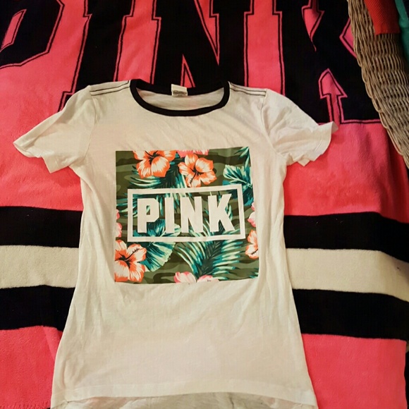 VS/PINK TROPICAL/FERN WHITE RINGER T SZ MED