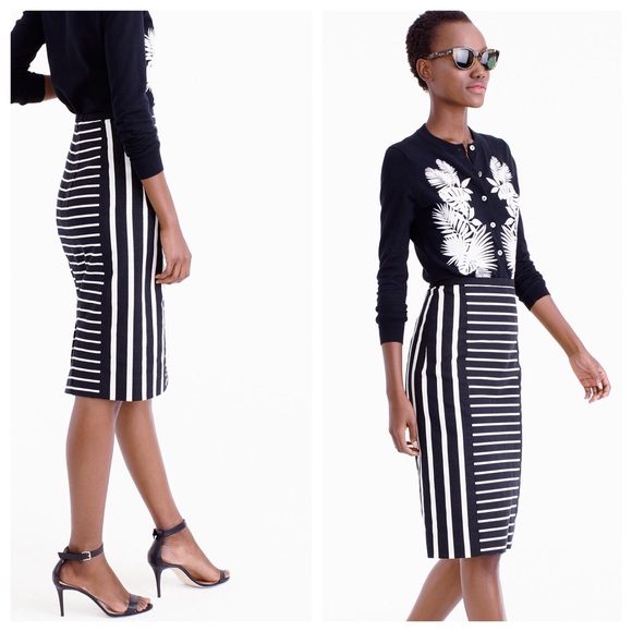 J.CREW MIXED-STRIPE PENCIL SKIRT - Picture 3 of 8