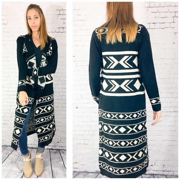 Aztec Open Duster Cardigan - Picture 2 of 4