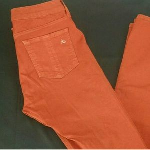 Rag & Bone Burnt Orange Denim Legging Skinny 26