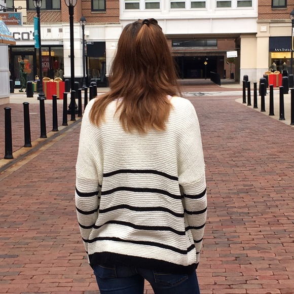 Black & White Striped Sweater - Picture 2 of 3