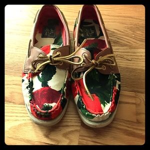 Milly for Sperry Topsider floral print boat shoes