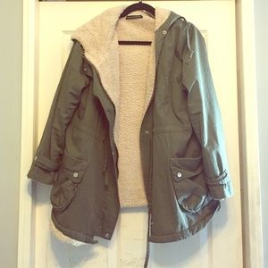 Olive green, soft inside winter coat