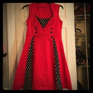 Rockabilly red and black dress.