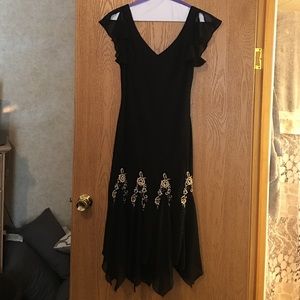 Short split sleeve evening dress