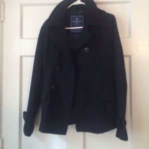 Black Wool Peacoat