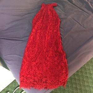 Red lace dress