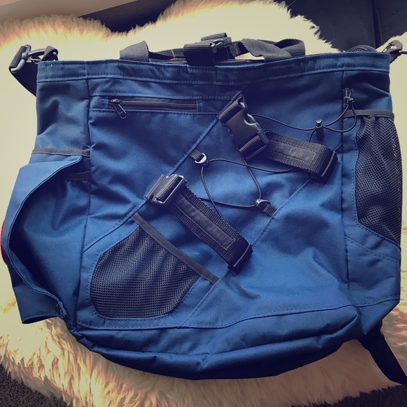 3- in-1 Navy and Red Tote Bag