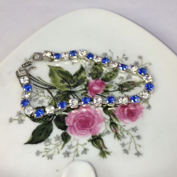 Blue & Clear Swarovski Tennis Bracelet