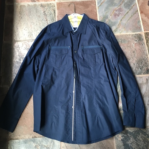 Long sleeve button up with black crystal detailing - Picture 1 of 2