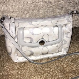 Silver Coach Crossbody Purse