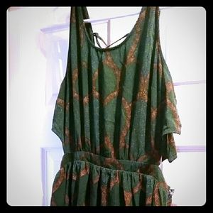 Brand new hi lo green dress