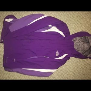 North Face purple girls rain coat