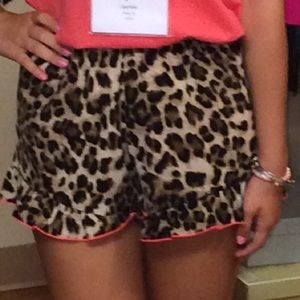 Cheetah Print Ruffle Hem Shorts