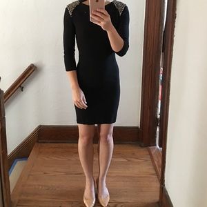 Zara Dresses & Skirts - Blk 3/4 slv Bodycon dress w jewel embellishment Zara Dresses & Skirts - Blk 3/4 slv Bodycon dress w jewel embellishment