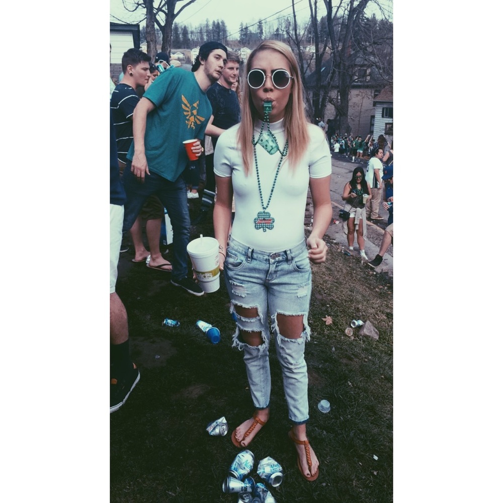 Distressed jeans