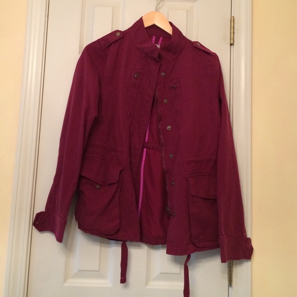 Wine colored utility jacket