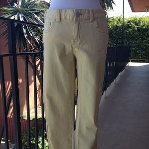 Pale yellow free people cropped pants