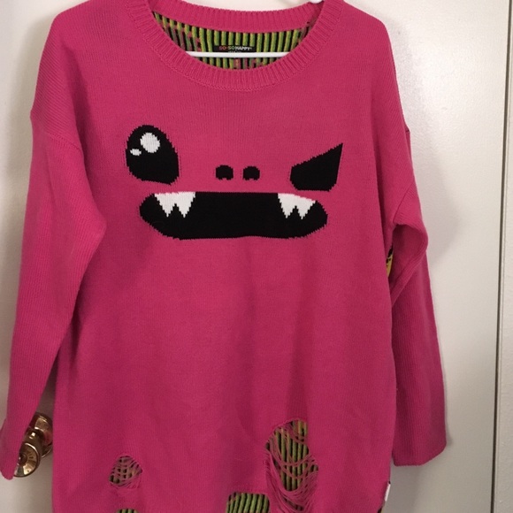 SO SO HAPPY x IRON FIST taco monster pink sweater