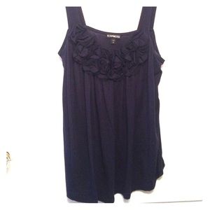 Express Ruffled Tank - Navy