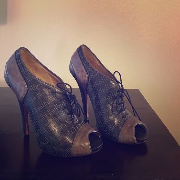 LAMB open toe, lace-up booties