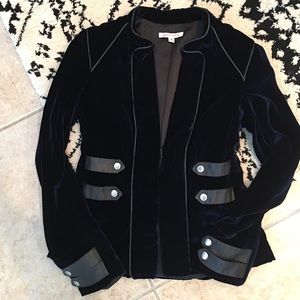Alice + Olivia Navy Velvet Blazer