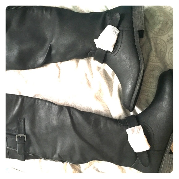 Black tall boots