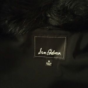 Black Sam Edelman Faux Fur Vest Size Medium