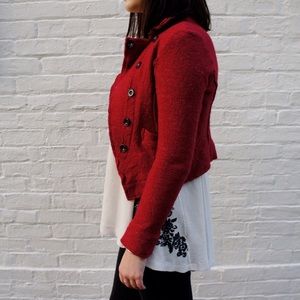 Free People Red Wool Jacket
