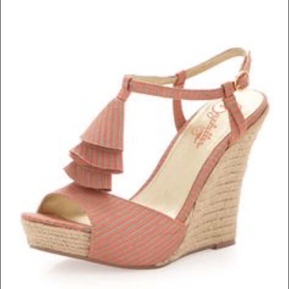 Anthropologie Seychelles Striped Espadrille Wedges - Picture 1 of 6