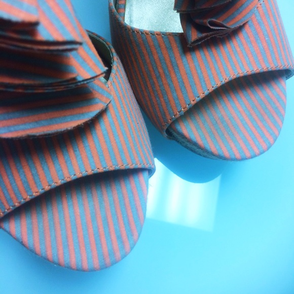 Anthropologie Seychelles Striped Espadrille Wedges - Picture 3 of 6