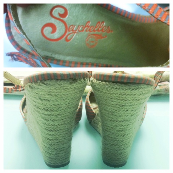Anthropologie Seychelles Striped Espadrille Wedges - Picture 4 of 6