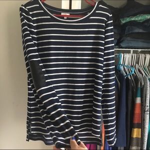 Navy striped Pixley with elbow patches