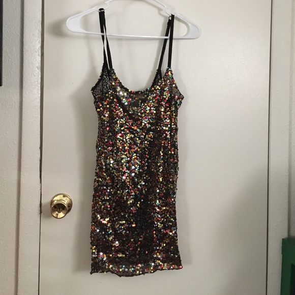 Free People Rainbow Sequined Tank Top XS