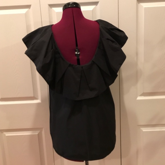 Club Monaco Black Ruffle Top - Picture 2 of 3
