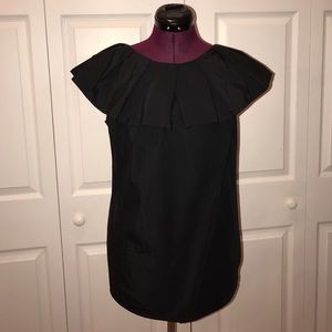 Club Monaco Black Ruffle Top