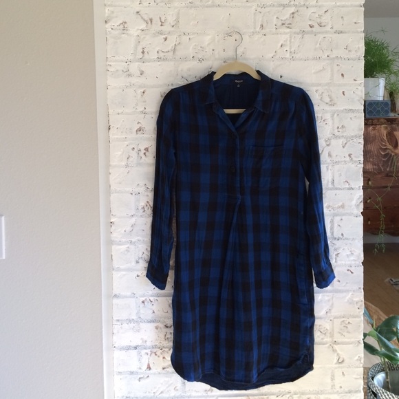Blue Madewell shirt dress