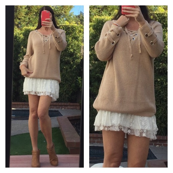 F4Y BRAND LACE UP SWEATER - Picture 3 of 3