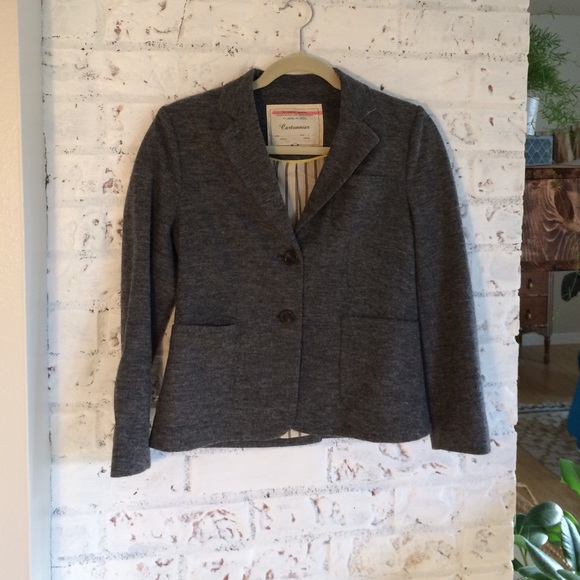 Grey Cartonnier wool blazer from Anthropologie