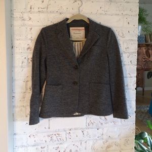 Grey Cartonnier wool blazer from Anthropologie