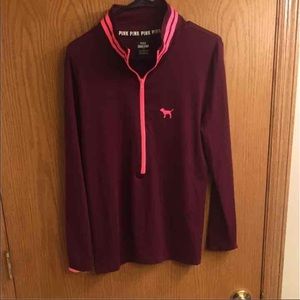 Maroon PINK Victoria's Secret half-Zip