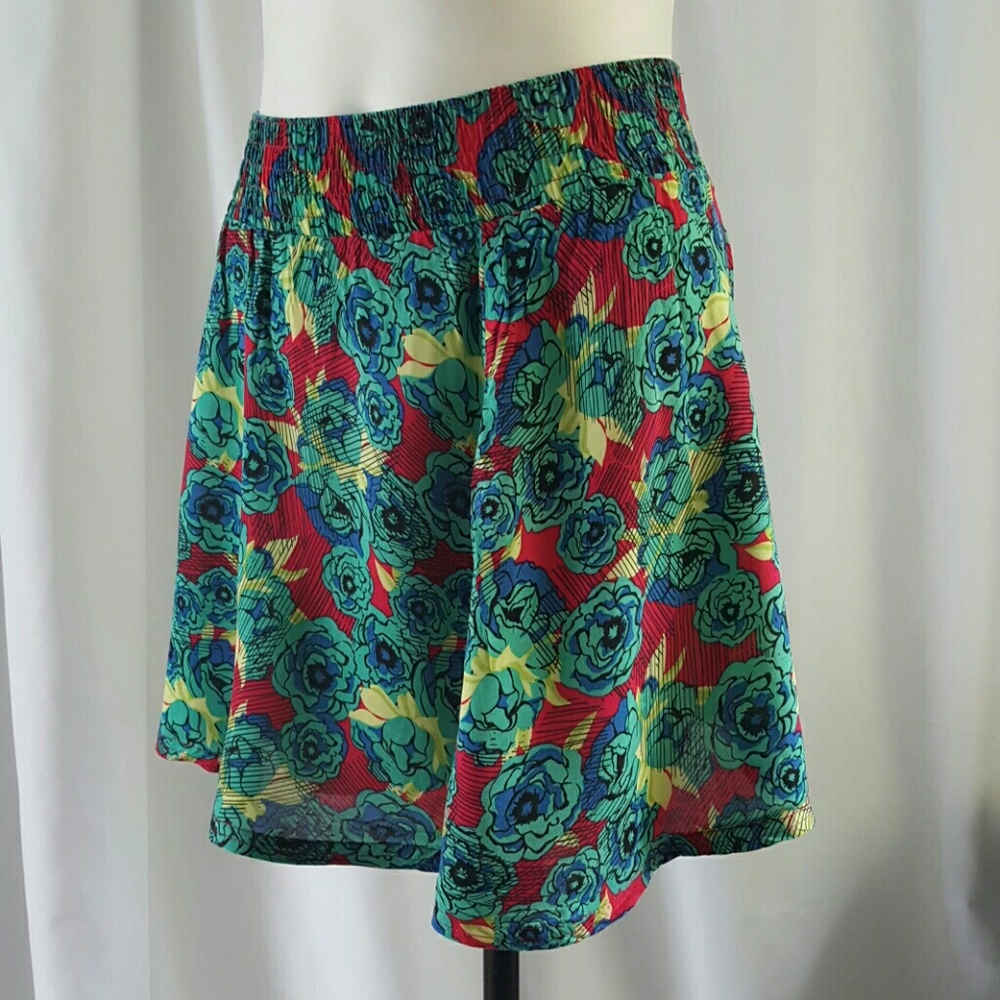 Nordstrom FRENCHI Multi-Color Floral Mini Skirt