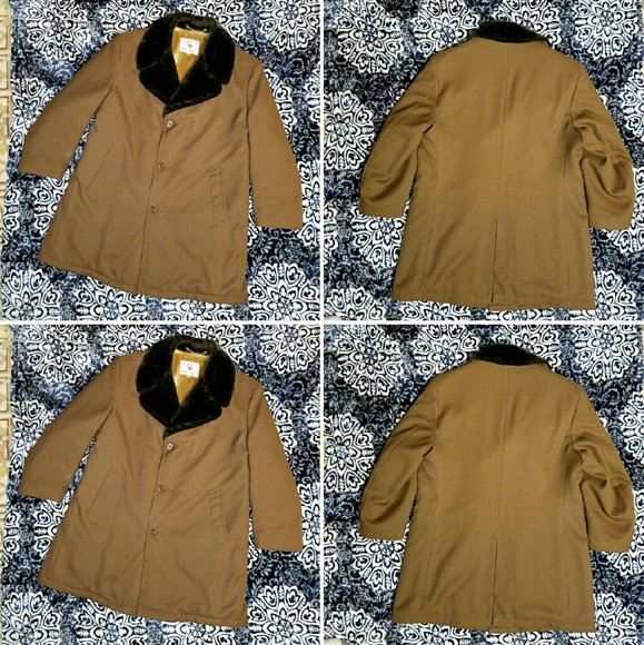 Madmen Rockabilly Faux Fur Lined Trench CarCoat 46 - Picture 3 of 4