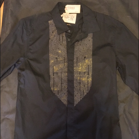 Diesel Sbelenus Long Sleeve Black Dress Shirt