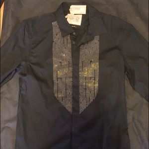 Diesel Sbelenus Long Sleeve Black Dress Shirt