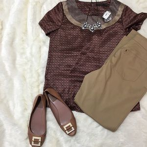 The Limited Silky geometric pattern blouse NWT