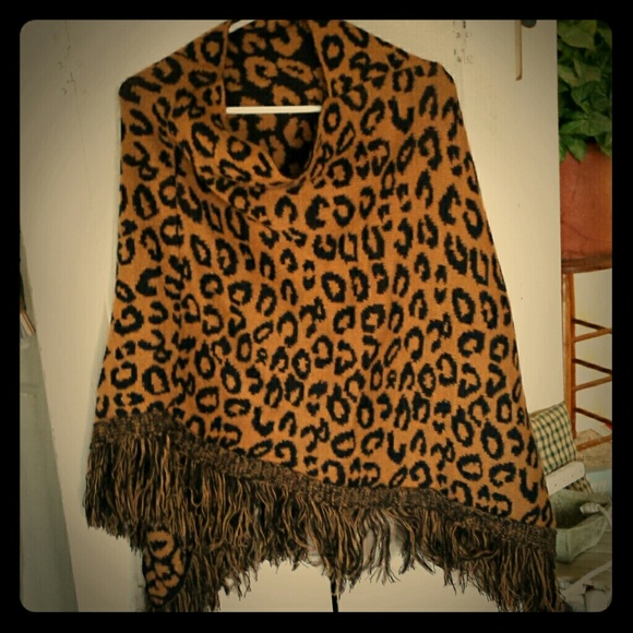 Leopard print Poncho