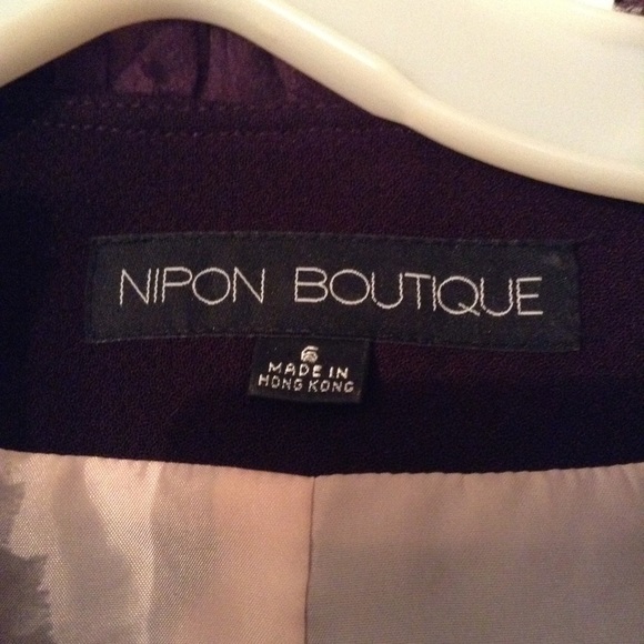 Nipon Boutique Vintage Plum Jacket w/ Ruffled Trim - Picture 3 of 4