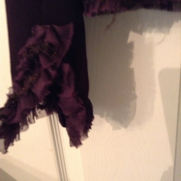 Nipon Boutique Vintage Plum Jacket w/ Ruffled Trim - Picture 4 of 4