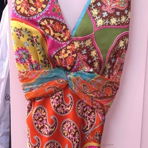 Tie-back silk handkerchief top